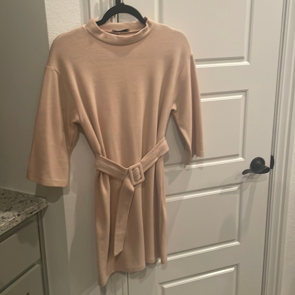 Bershka Belted Sweater Dress